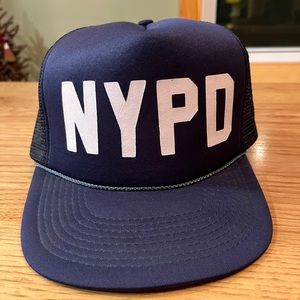 NYPD Trucker Hat New York City Police Department Navy & White One Size Cap
